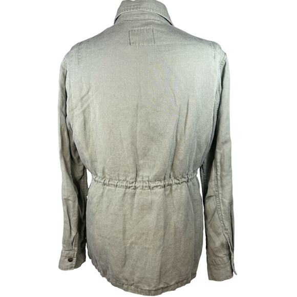 Rails Jayden Utility Jacket Women’s Small Sage Green Plaid Lined Linen - Picture 3 of 11